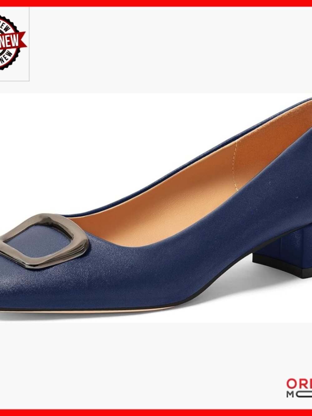 Low Chunky Heel Square Toe Slip On Pumps Comfortable Work Office Dress Shoes